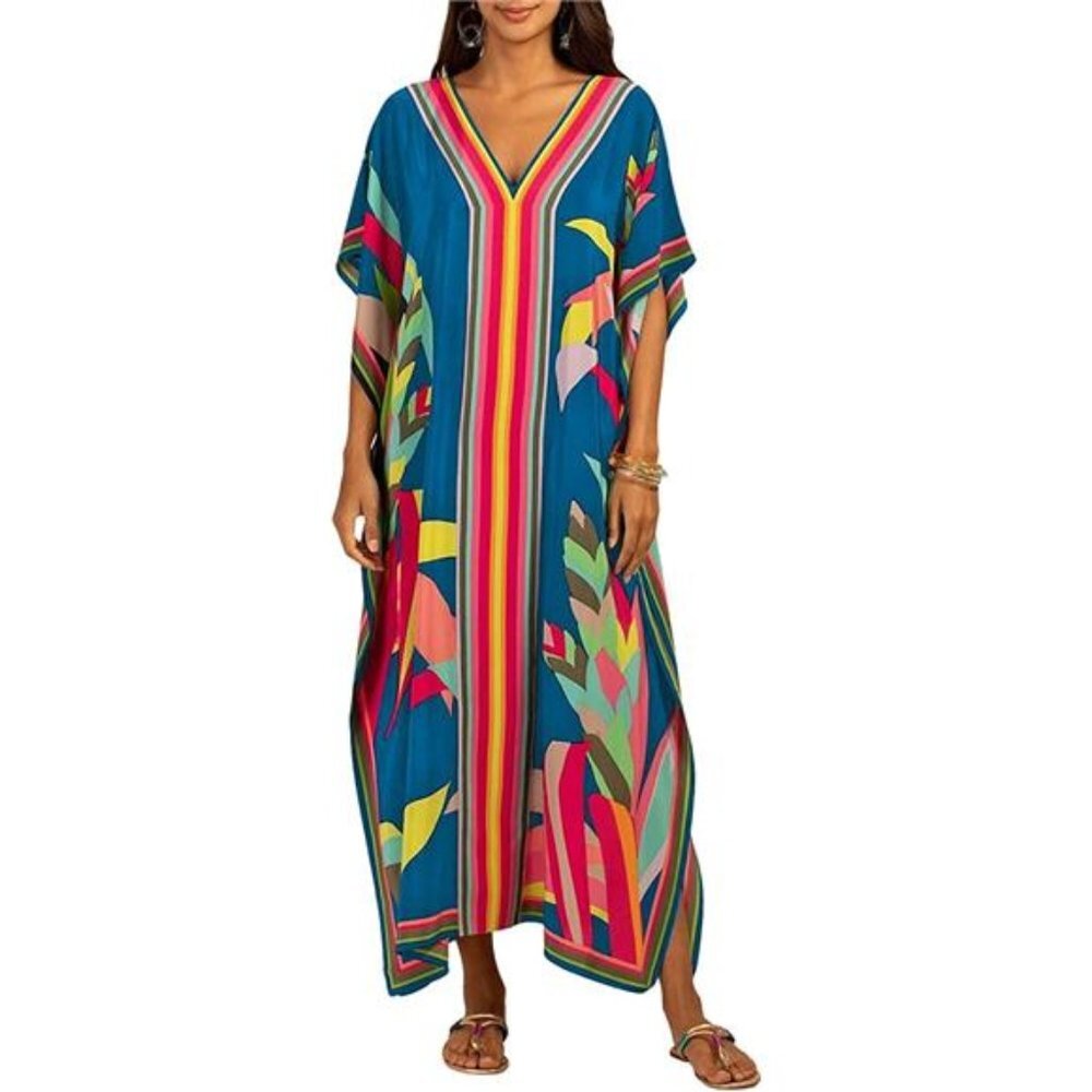 Women Plus Size Kaftan Dress Swimsuit Cover Up Caftan Maxi Beach Dress